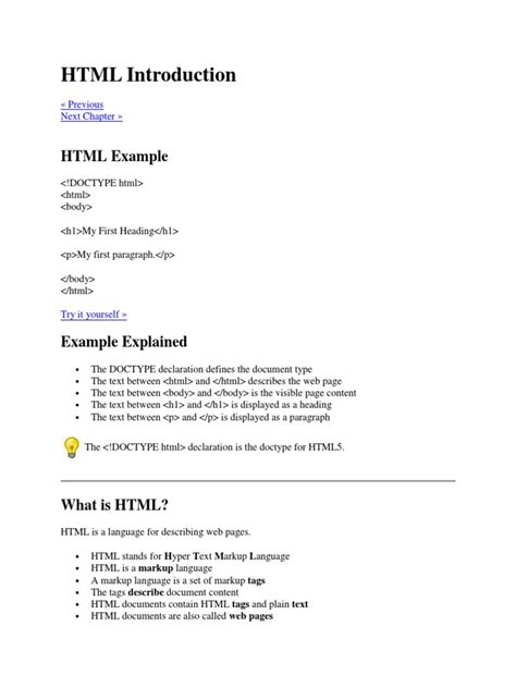 w3school|Introduction to HTML .